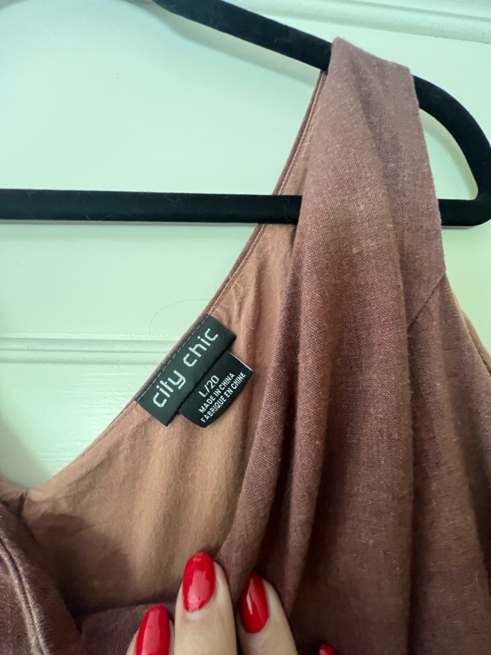 CityChic Brown Linen Button-Front Dress - Picture 3 of 3